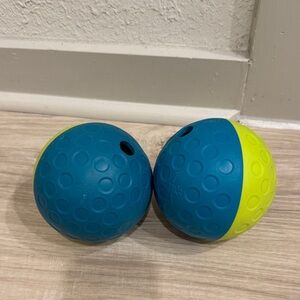 Outward Hound Blue and Yellow puzzle ball dog toy